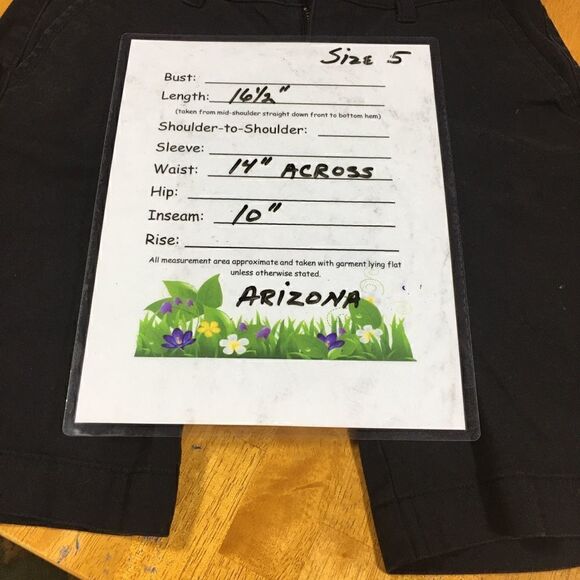 Arizona Size 5 Arizona jean shorts dark navy longer length  slit back pockets - Picture 5 of 5